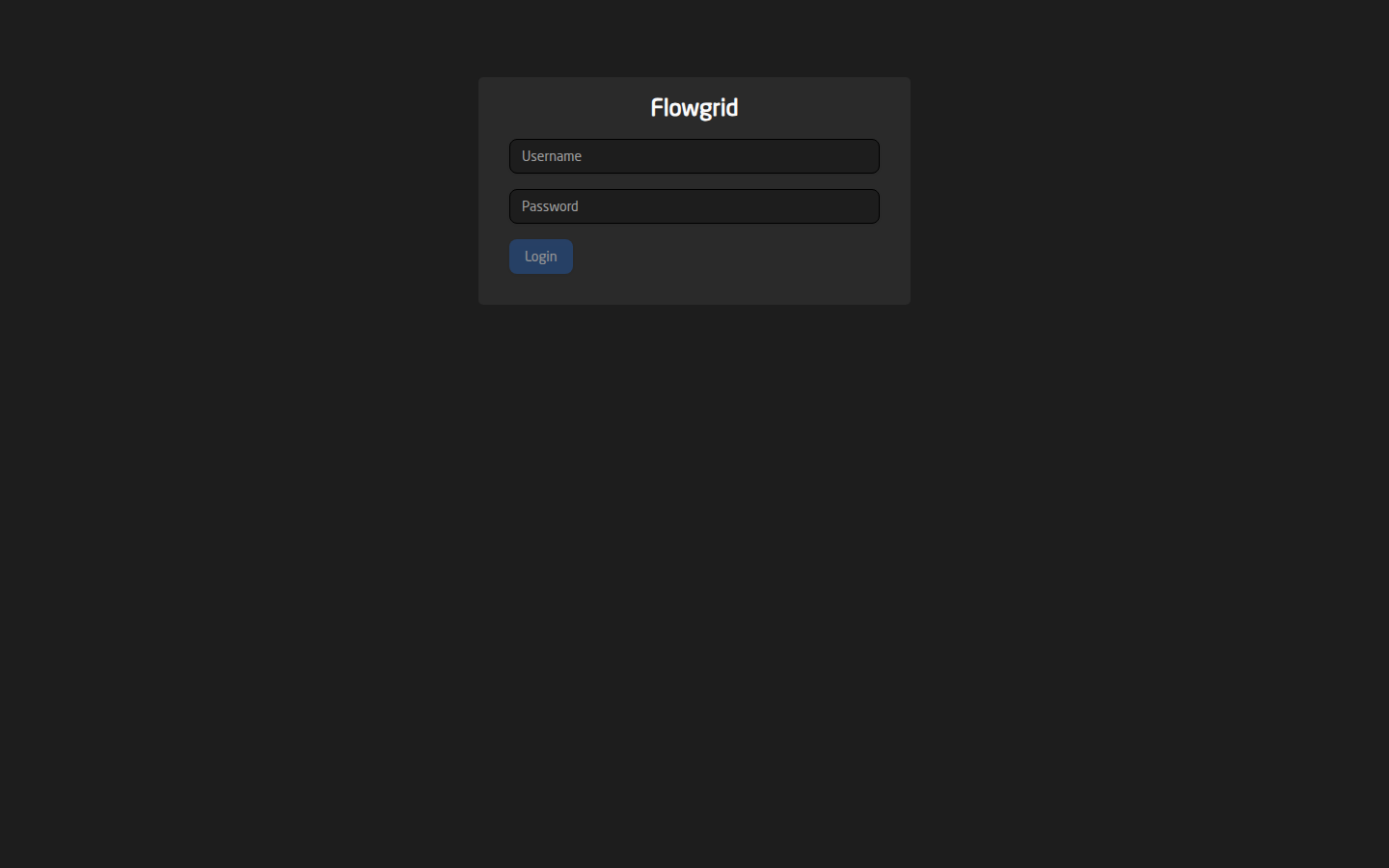 The FlowGrid login page